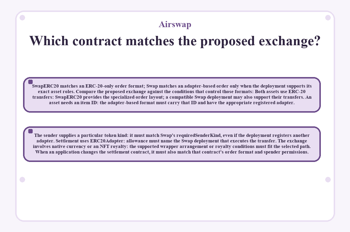 Airswap: Which contract matches the proposed exchange? - diagram